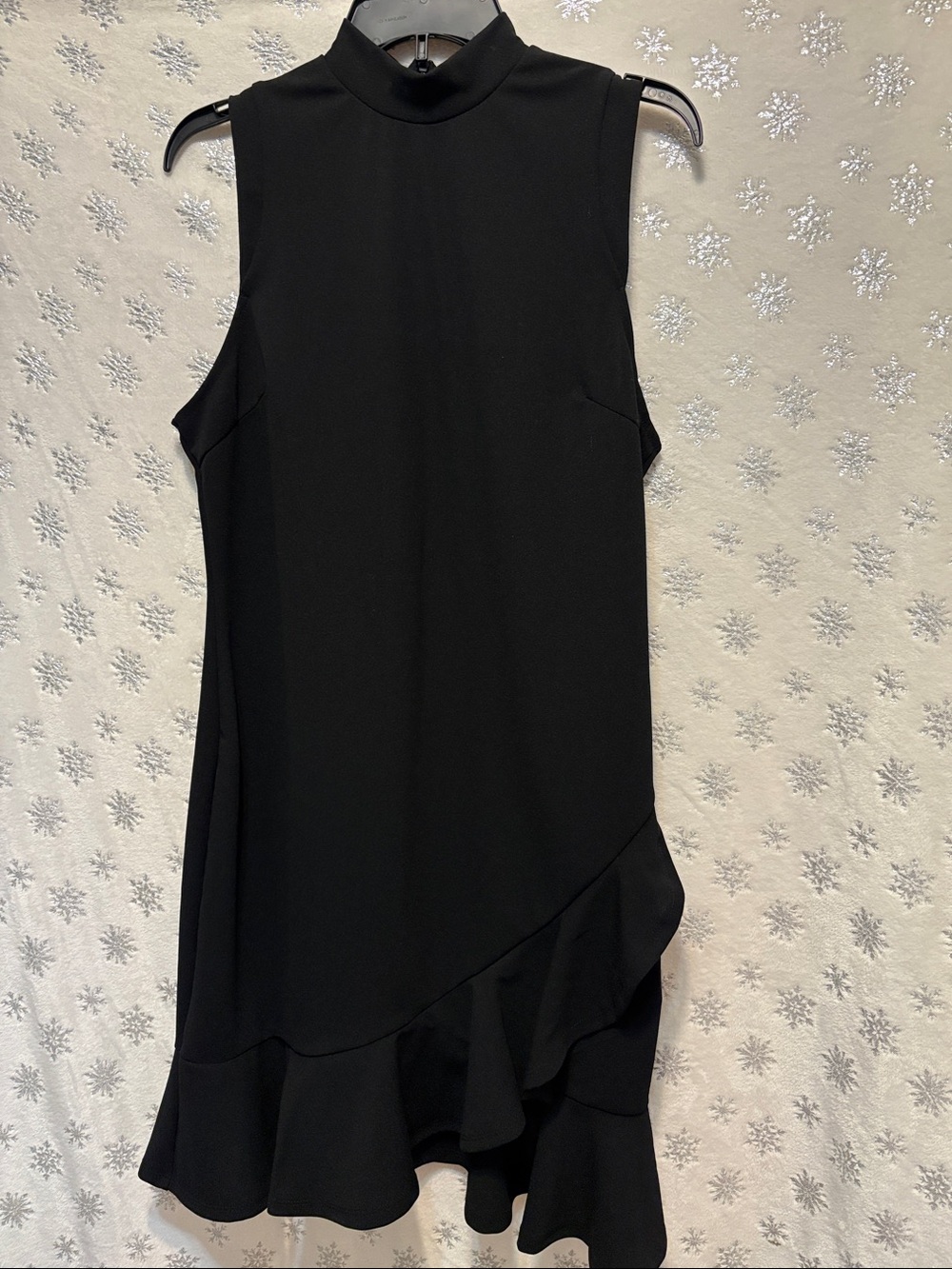 Black Sleeveless Ruffle Hem Dress